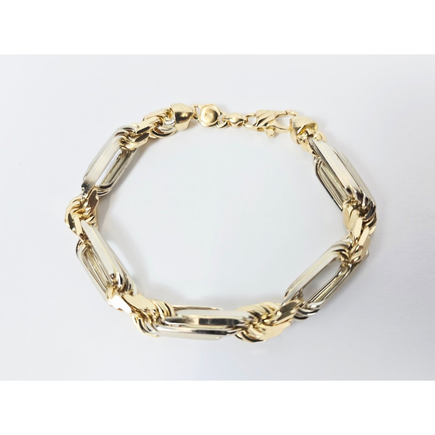 Large 14K Two Tone Gold Milano Rope Bracelet
