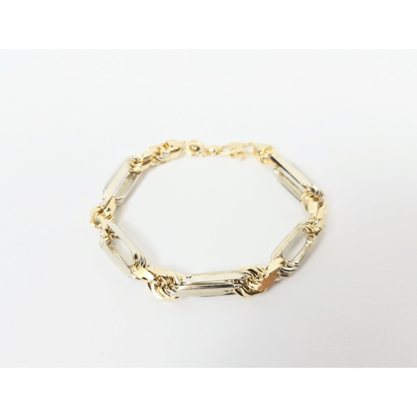 Large 14K Two Tone Gold Milano Rope Bracelet