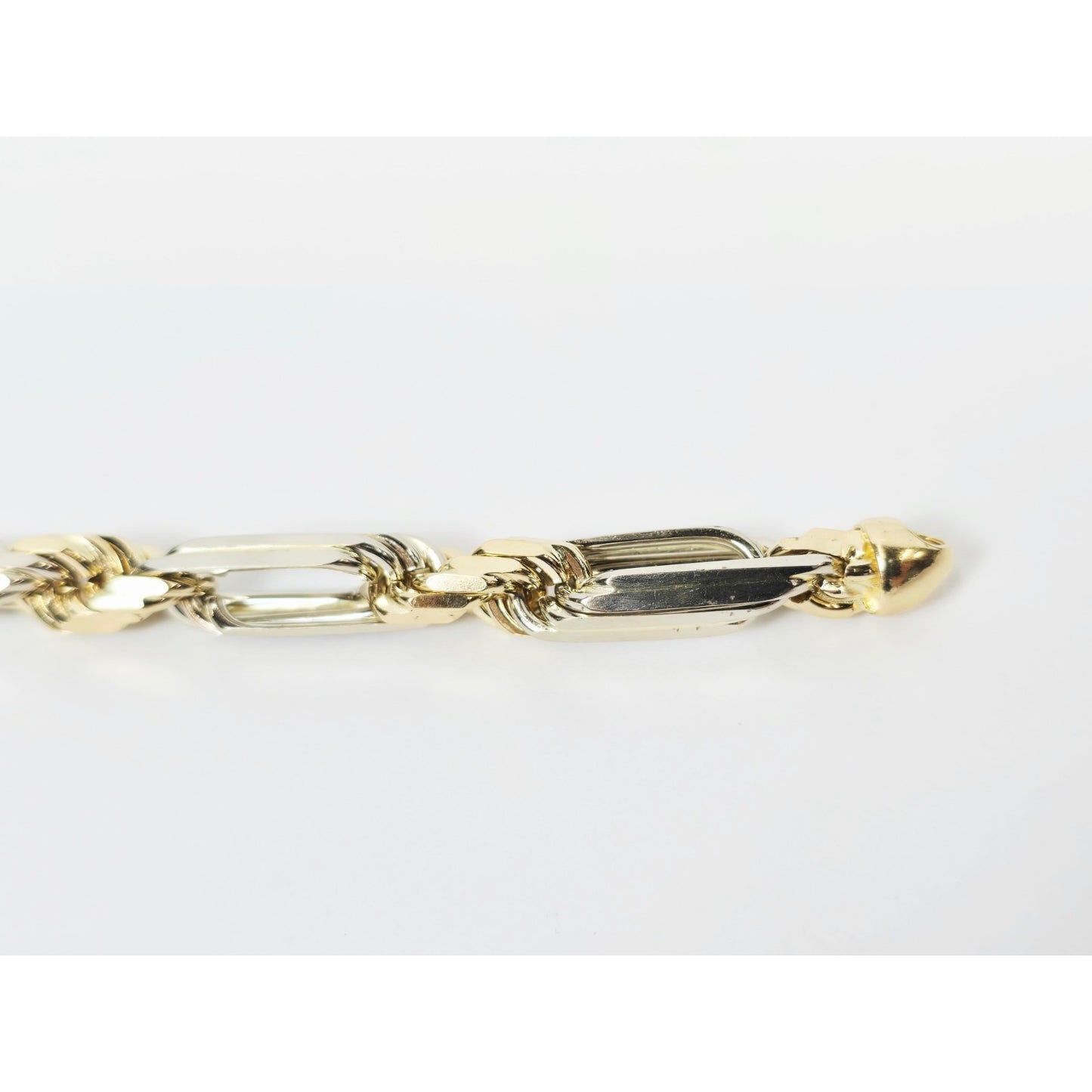 Large 14K Two Tone Gold Milano Rope Bracelet