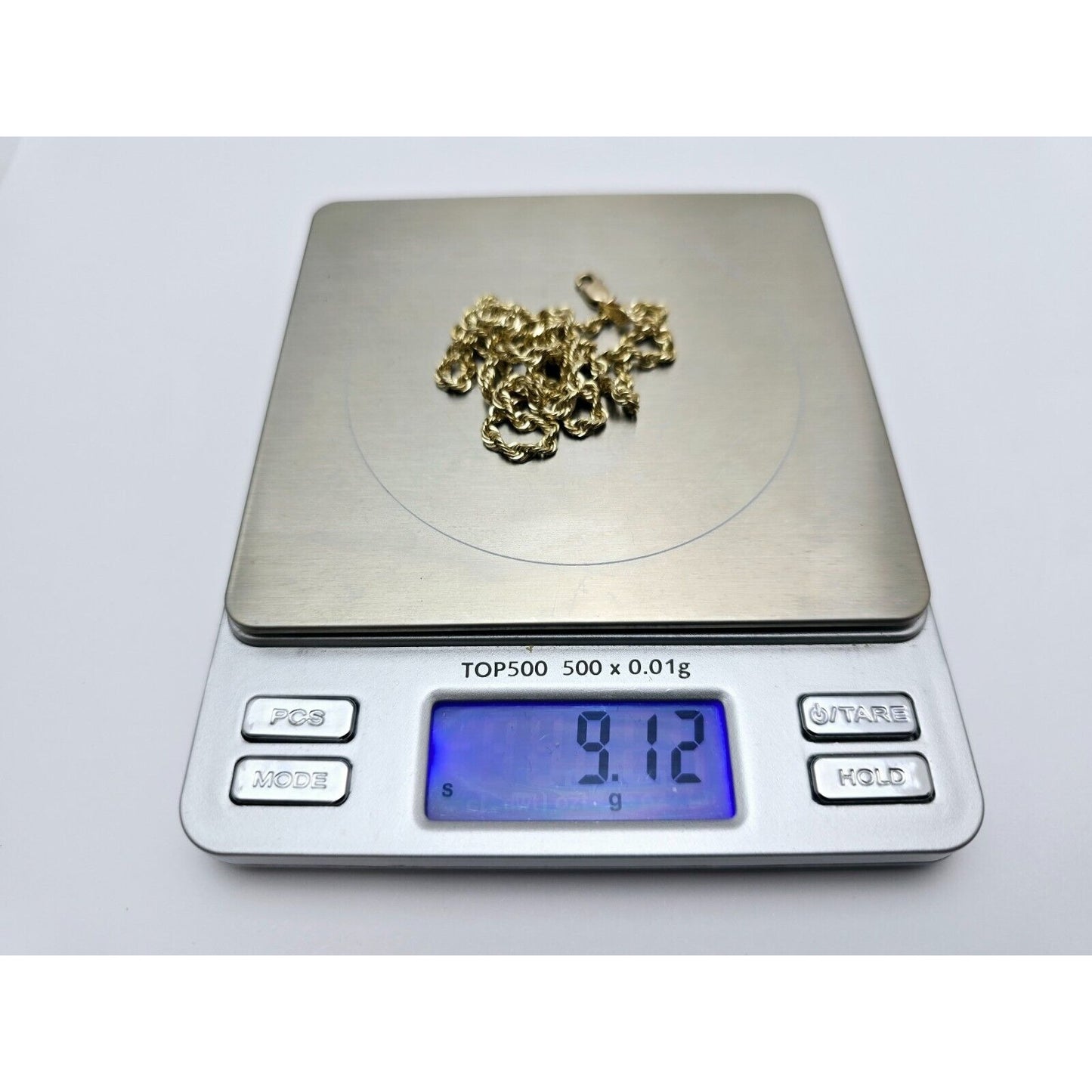 10K Yellow Gold Rope Chain Necklace