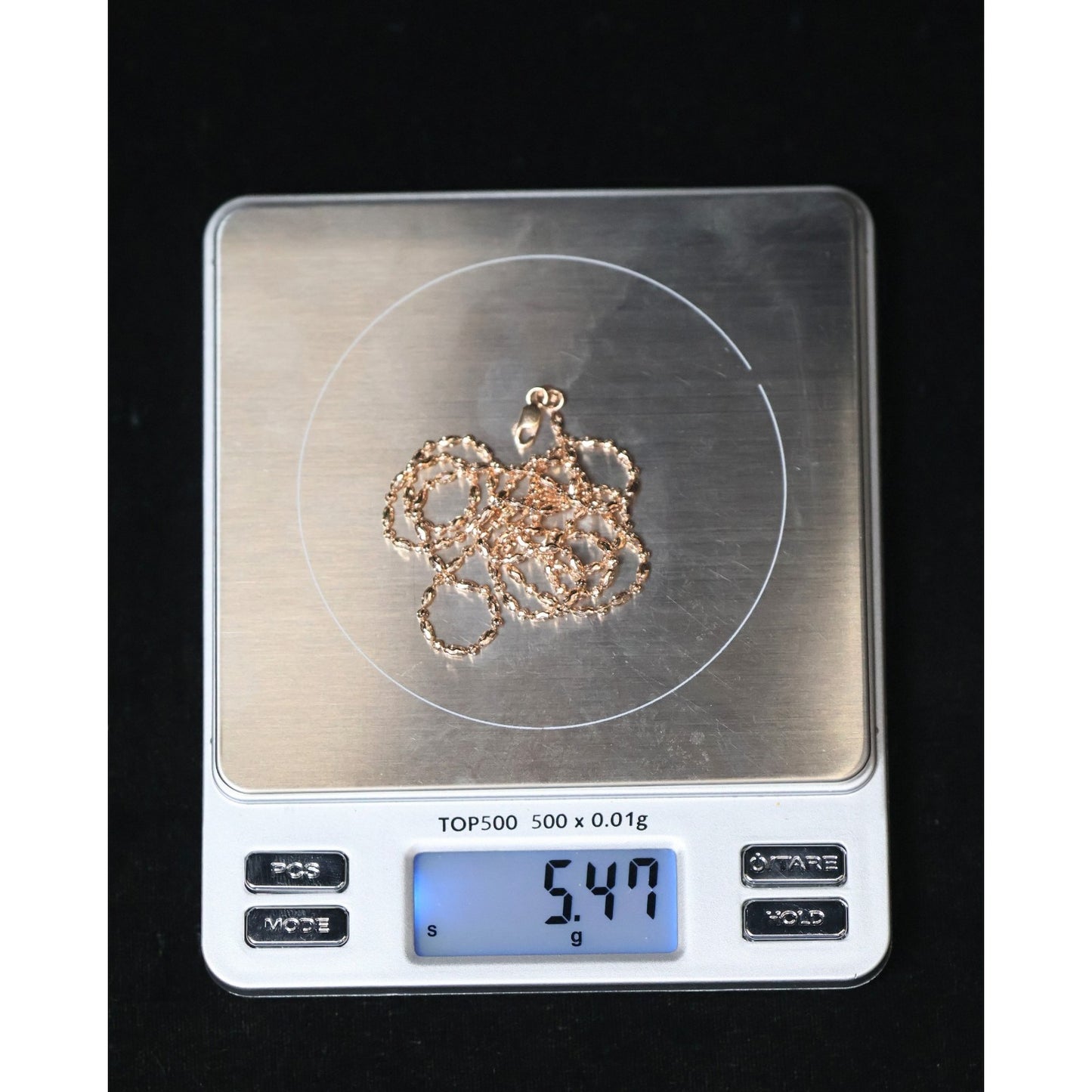 14K Rose Gold Bar Bead and Ball Link Chain Necklace