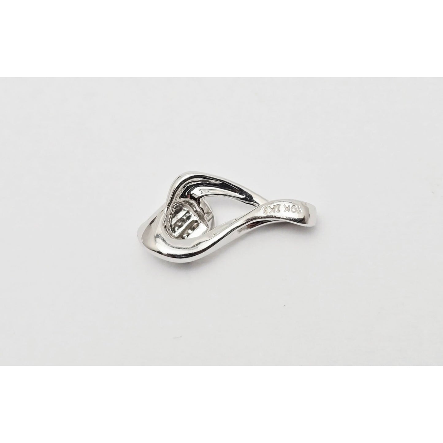 10K White Gold Rhombus Diamond Charm Pendant