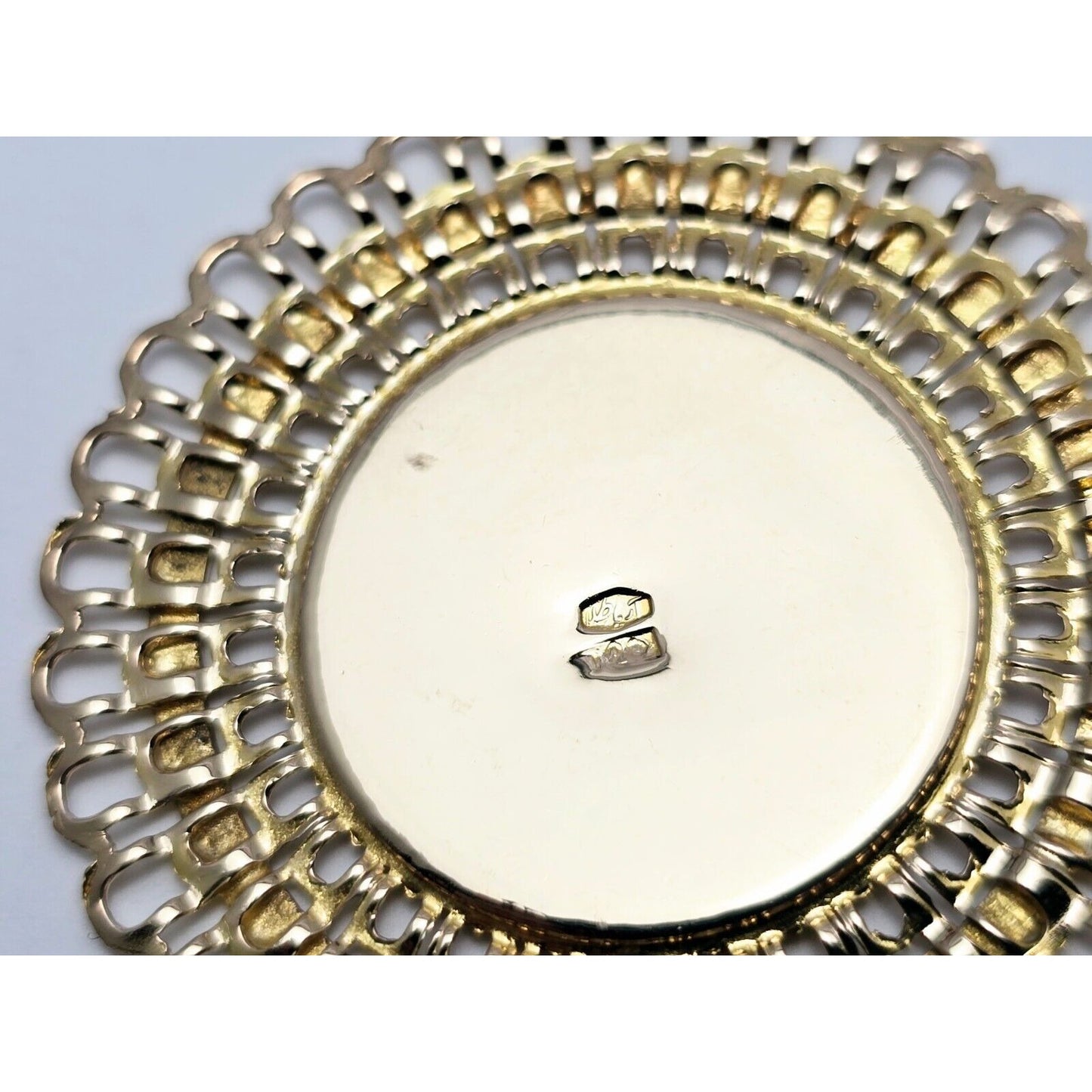 18K & 14K Yellow Gold Religious Round Saint Mary Charm Pendant