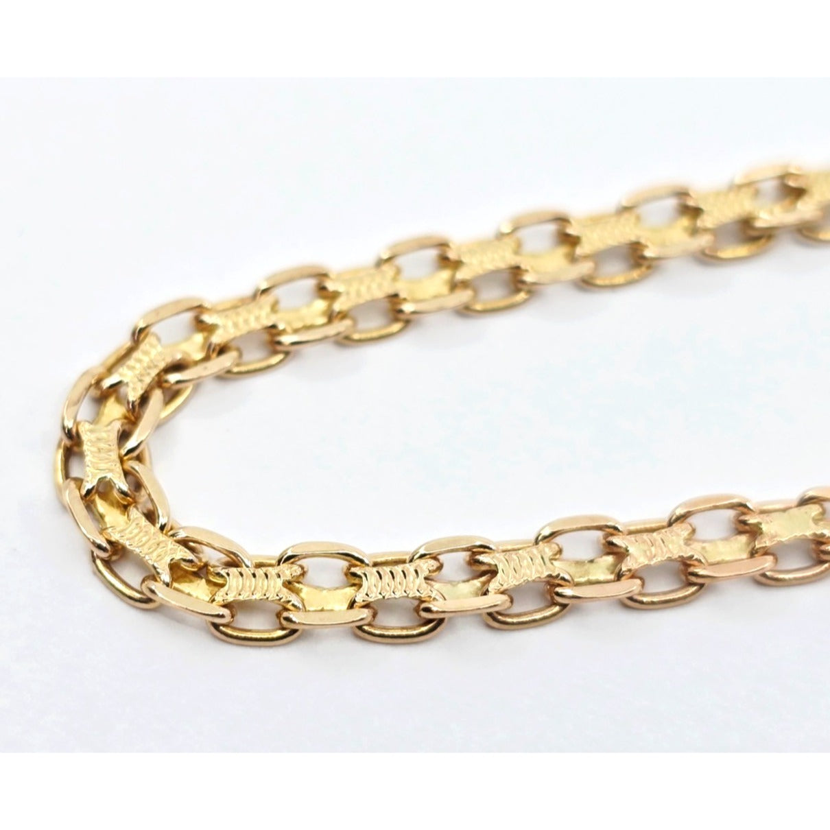 14K Yellow Gold Diamond & Blue Spinel Tennis Link Bracelet
