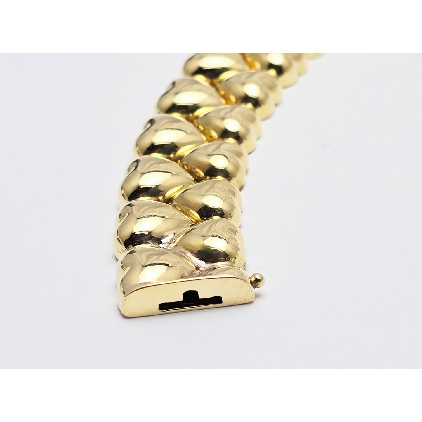 18K Two Tone Gold Antique Multi Heart Diamond Choker Link Necklace