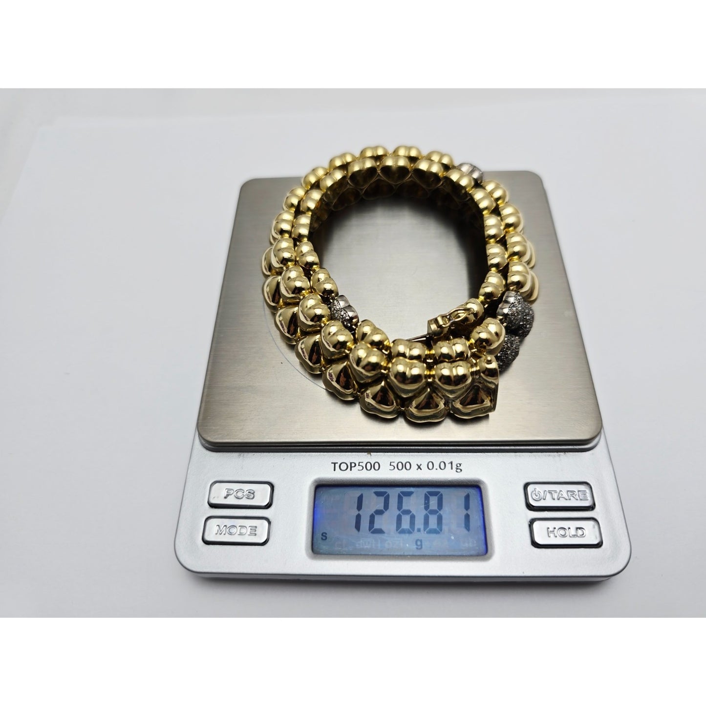 18K Two Tone Gold Antique Multi Heart Diamond Choker Link Necklace