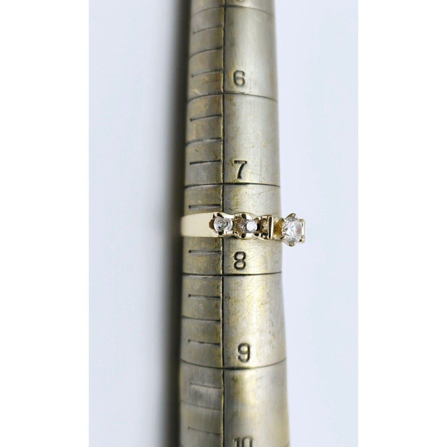 14K Yellow Gold 5 Stone CZ Ladies Ring