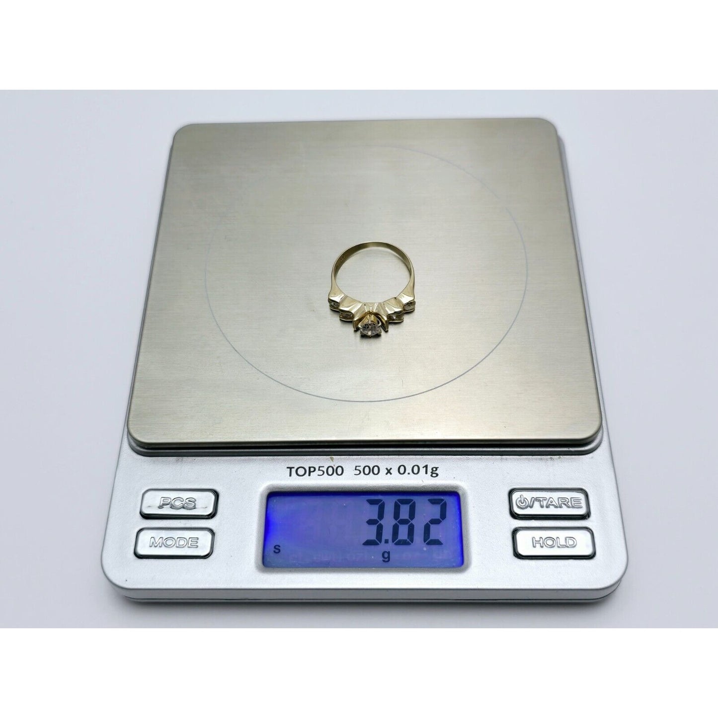 14K Yellow Gold 5 Stone CZ Ladies Ring