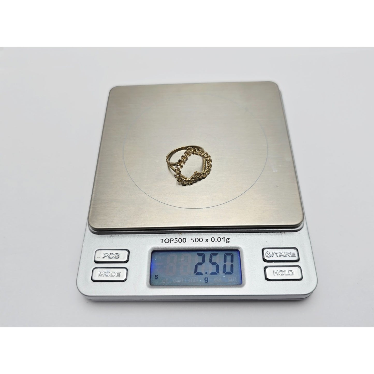 10K Yellow Gold Open Heart Shaped Rolex Style Ring