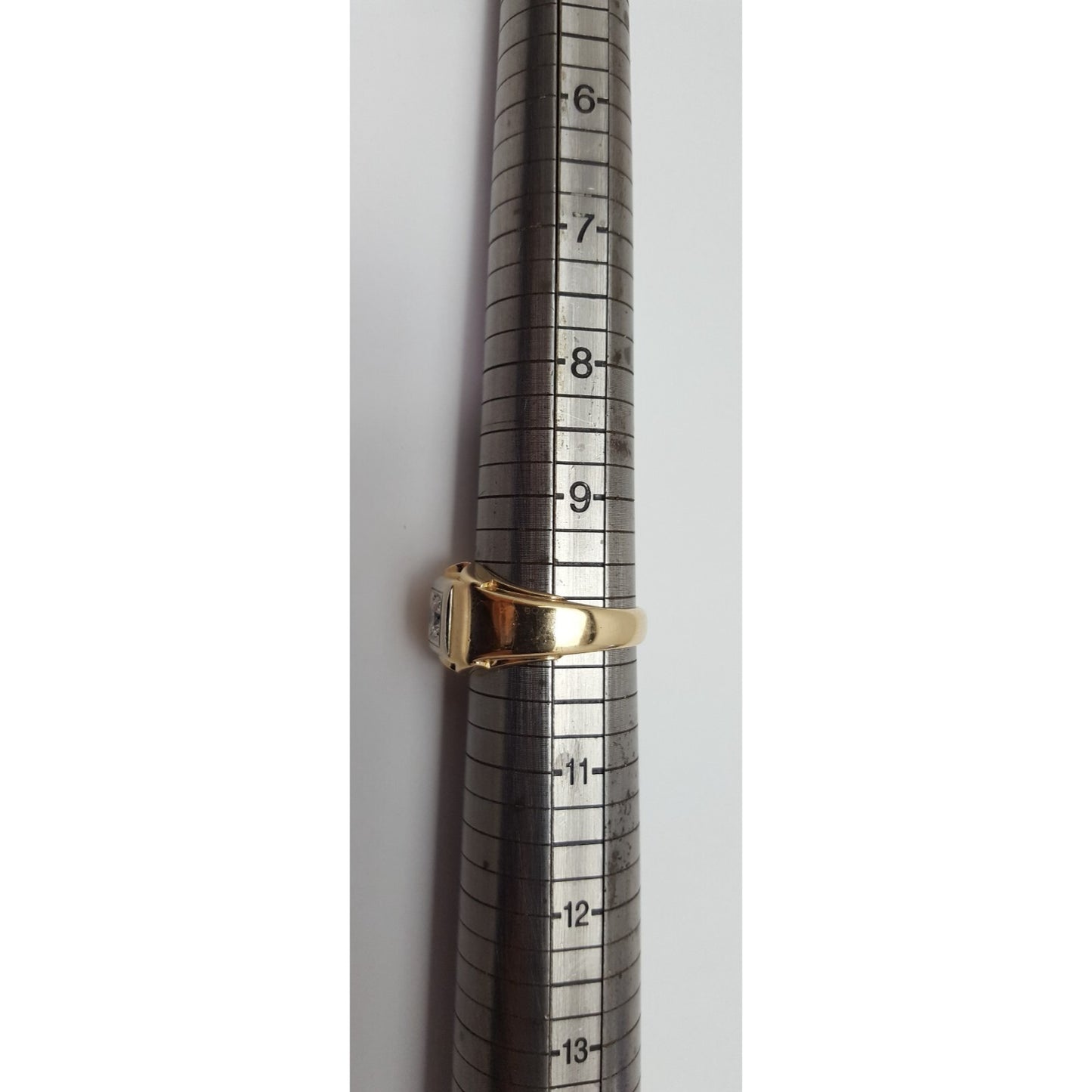 14K Two Tone Gold Mens Diamond Ring