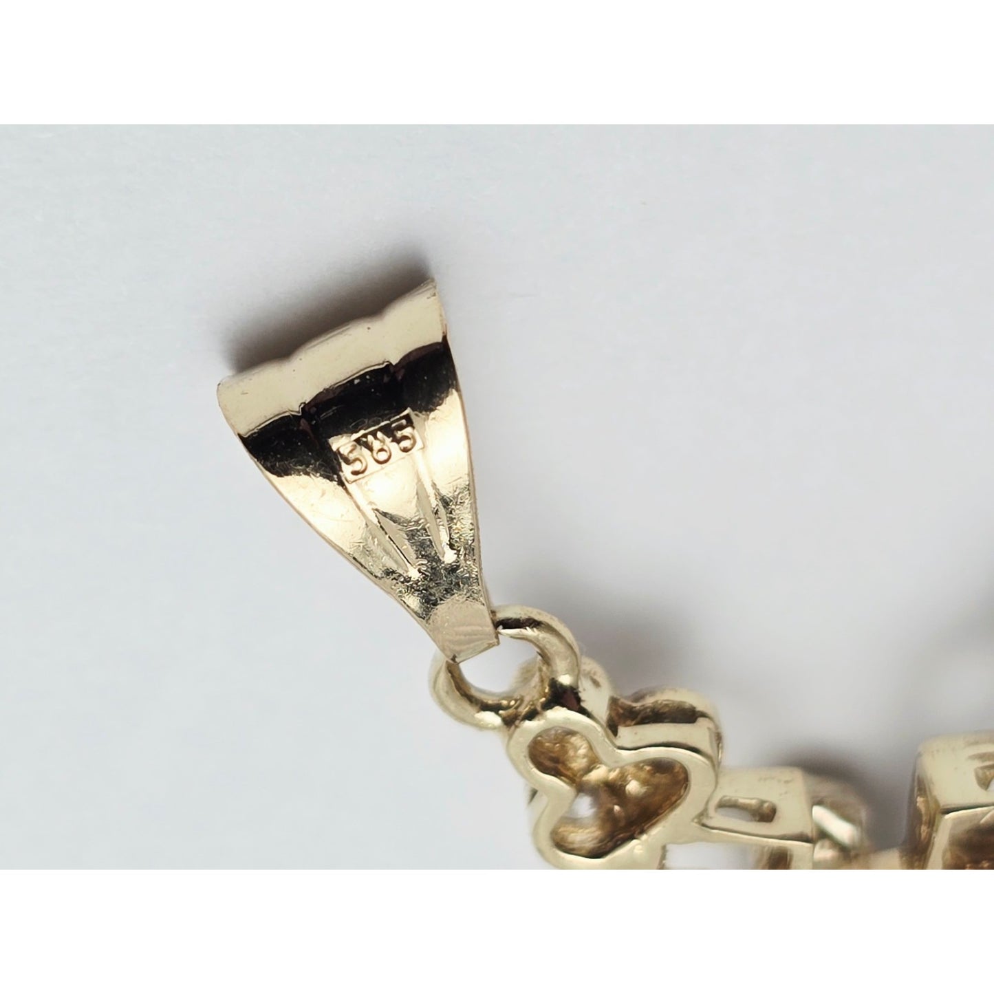 14K Two Tone Gold Jesus on Cross CZ Charm Pendant