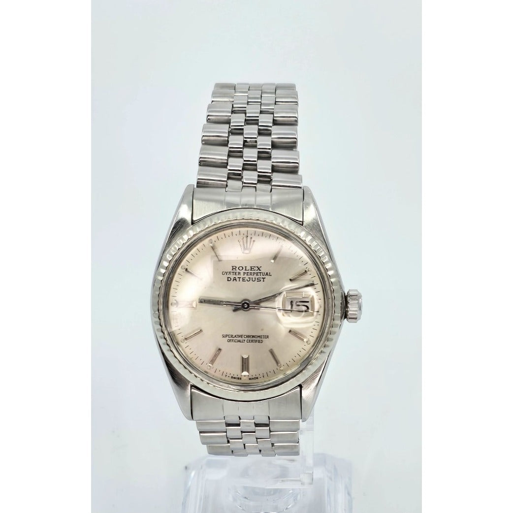 1979 Rolex Datejust 16014 Silver Dial 36mm Jubilee Fluted Bezel Quickset Watch