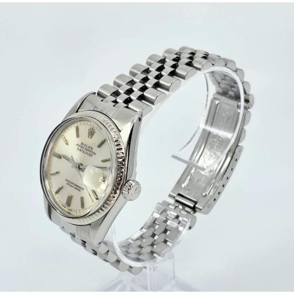 1979 Rolex Datejust 16014 Silver Dial 36mm Jubilee Fluted Bezel Quickset Watch