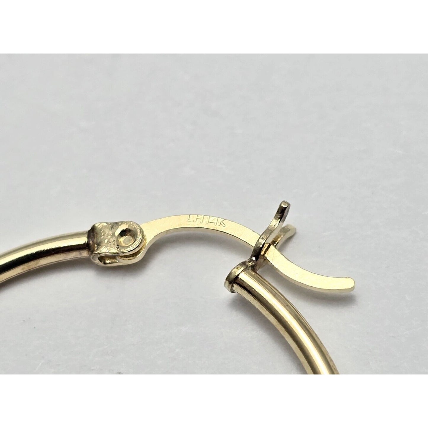 14K Tri Tone Gold Saint Mary Hoop Earrings