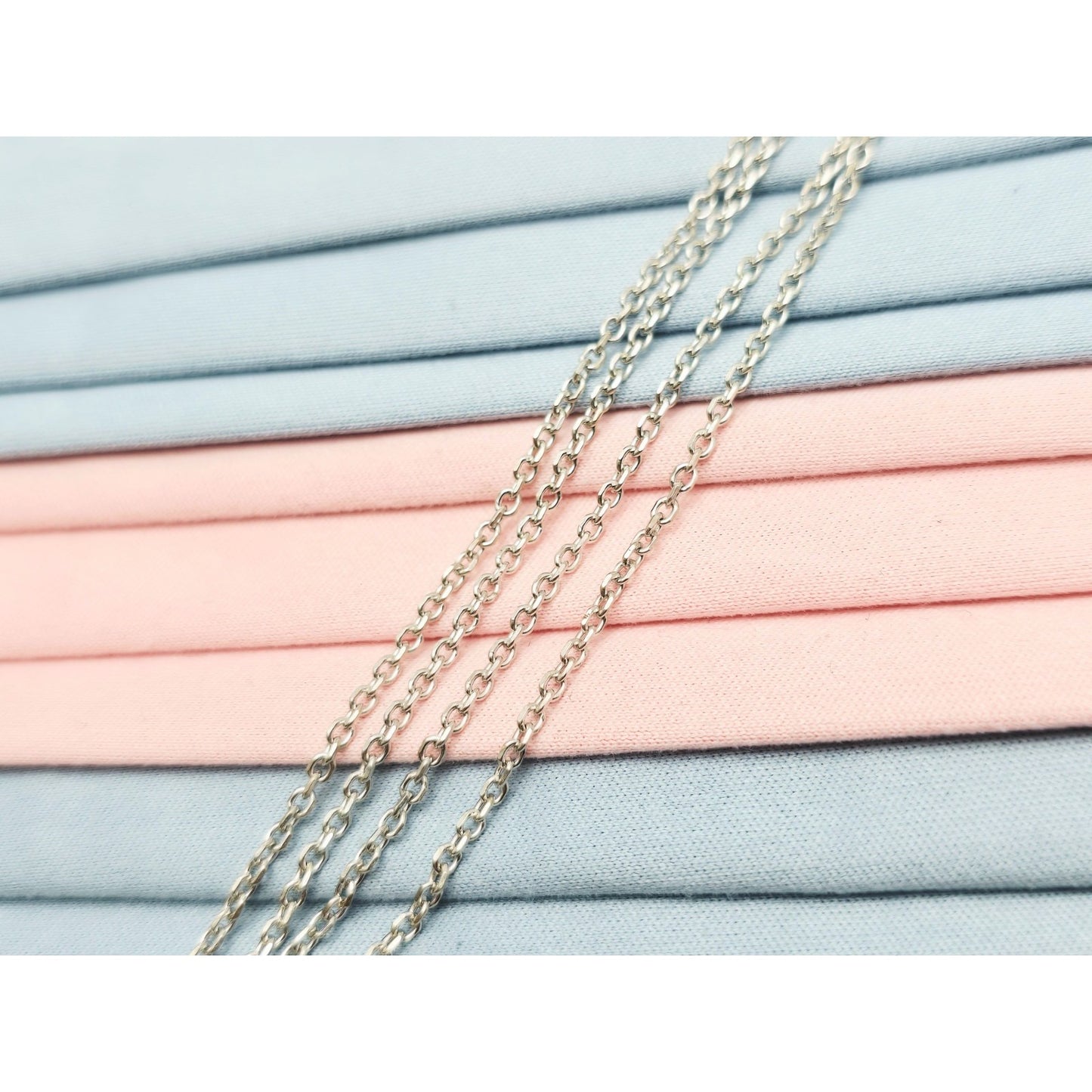 14K White Gold Cable Link Chain Necklace