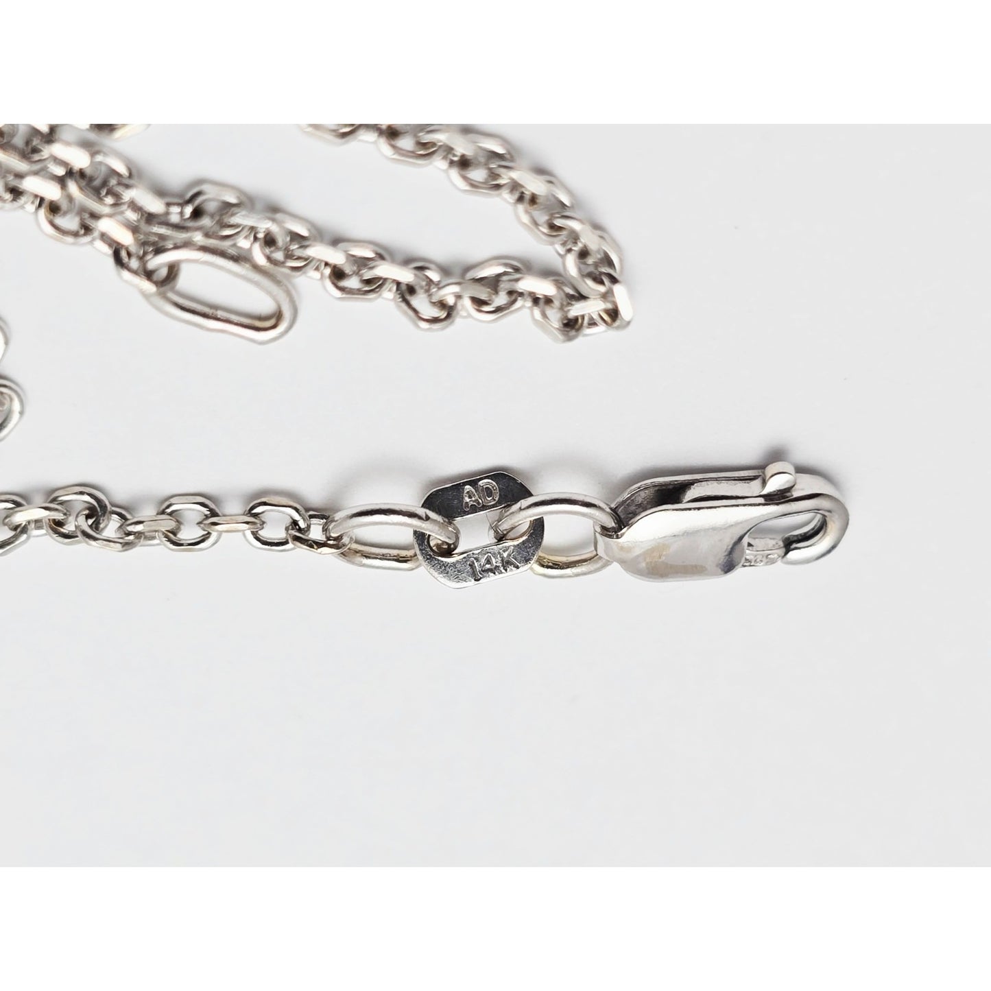 14K White Gold Cable Link Chain Necklace