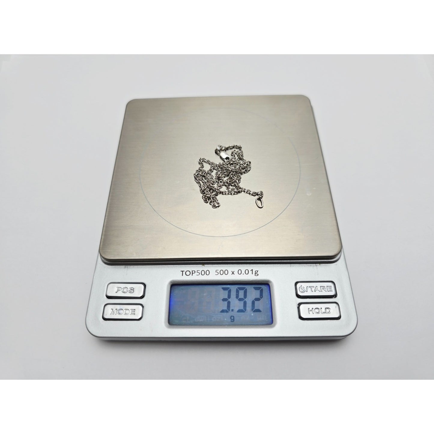 14K White Gold Cable Link Chain Necklace