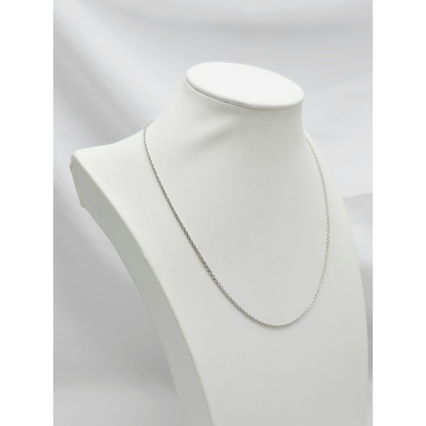 14K White Gold Cable Link Chain Necklace