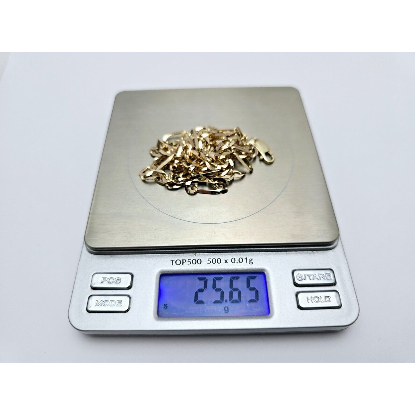 14K Yellow Gold Figaro Link Chain Necklace