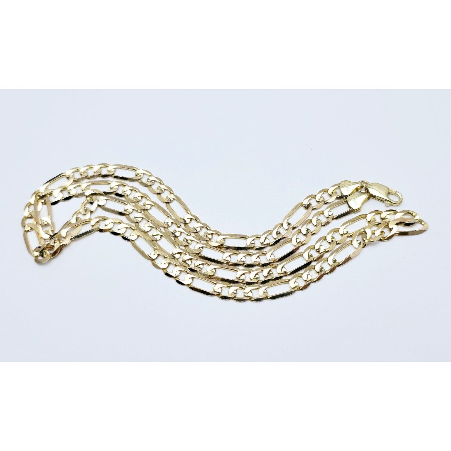 14K Yellow Gold Figaro Link Chain Necklace