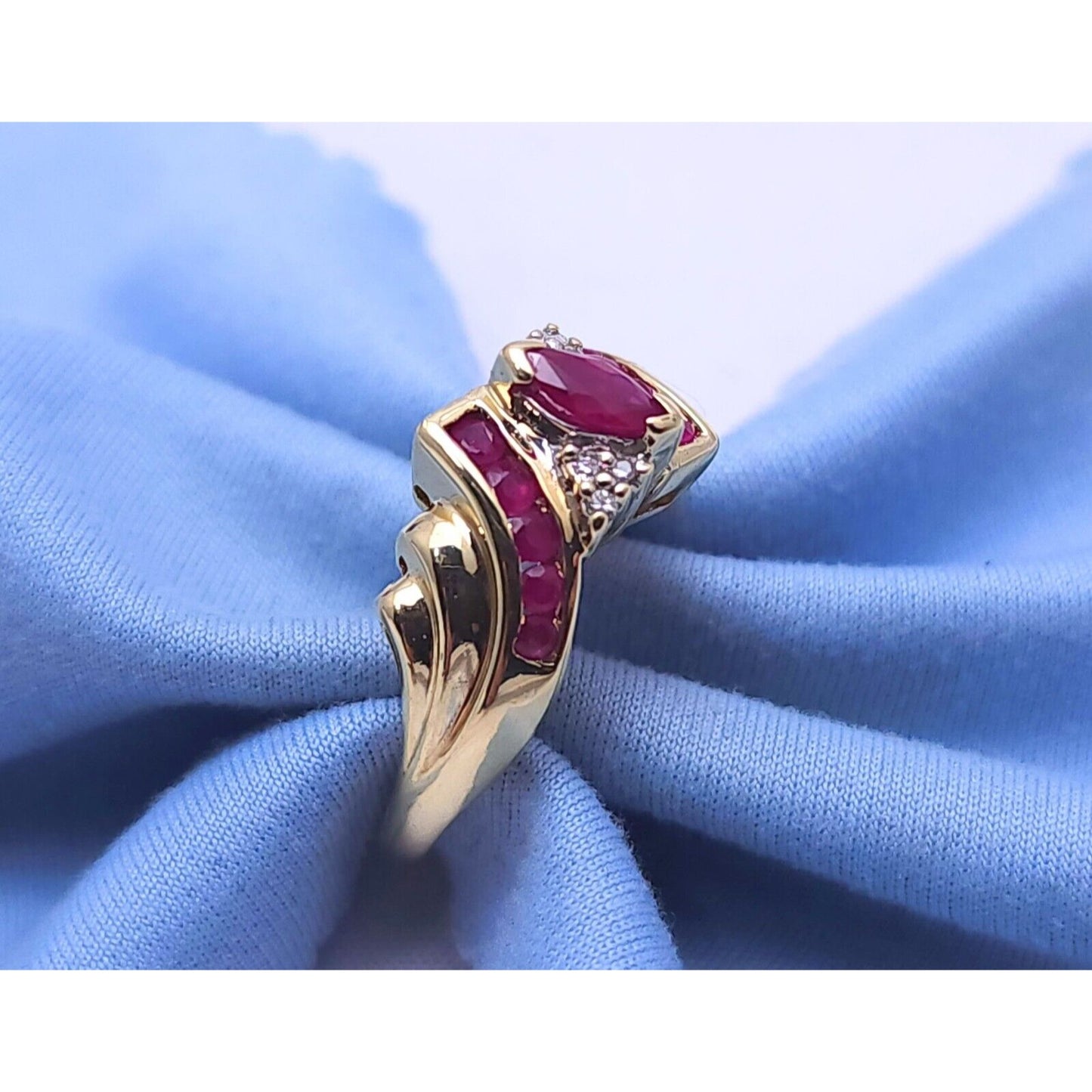10K Yellow Gold Ruby & Diamond Ring