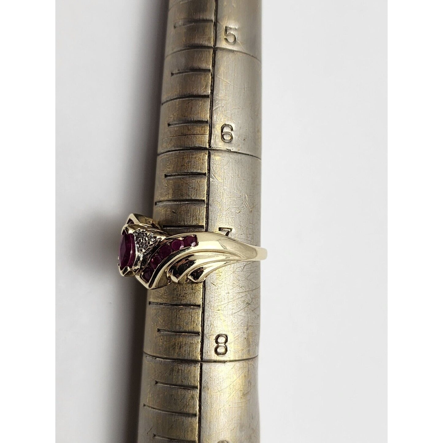 10K Yellow Gold Ruby & Diamond Ring