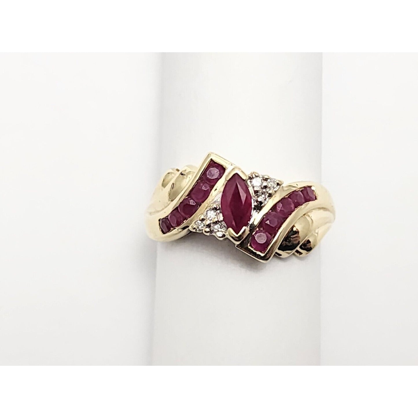 10K Yellow Gold Ruby & Diamond Ring