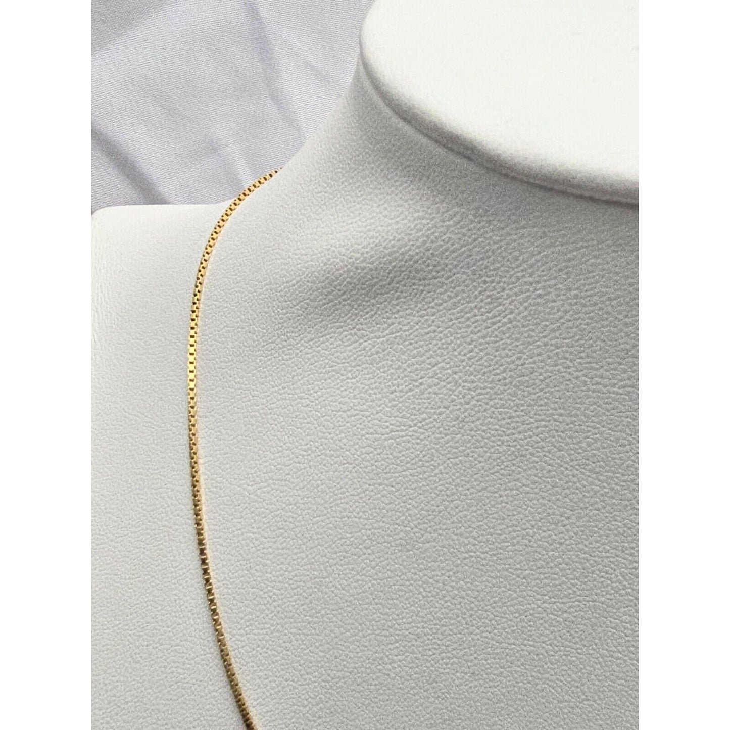 18K Yellow Gold Box Link Chain Necklace & Baby Angel Charm Pendant