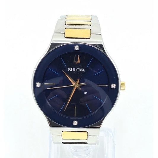 Bulova Men's Futuro Two-Tone Blue Dial Stainless Steel 43mm Watch 98E117