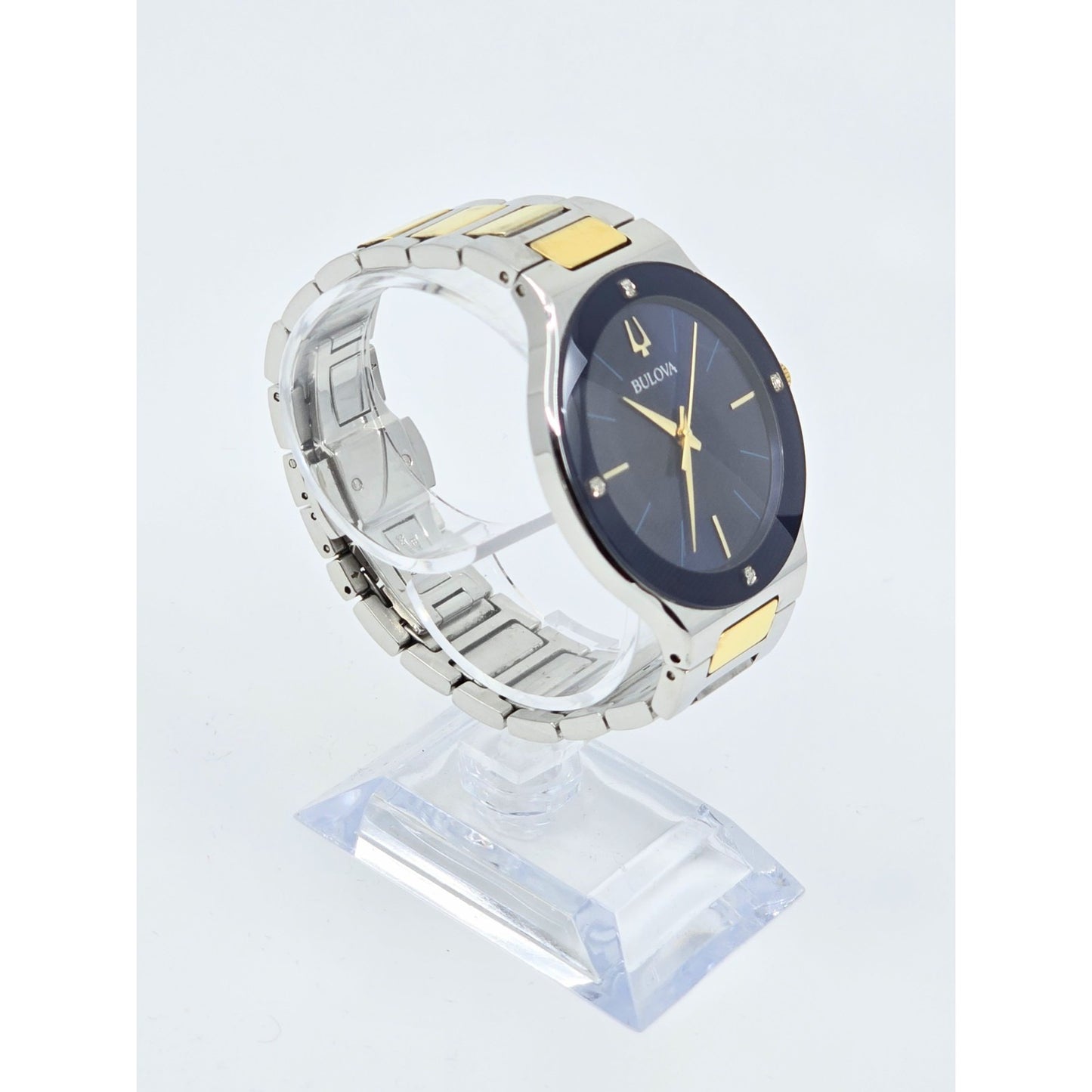 Bulova Men's Futuro Two-Tone Blue Dial Stainless Steel 43mm Watch 98E117