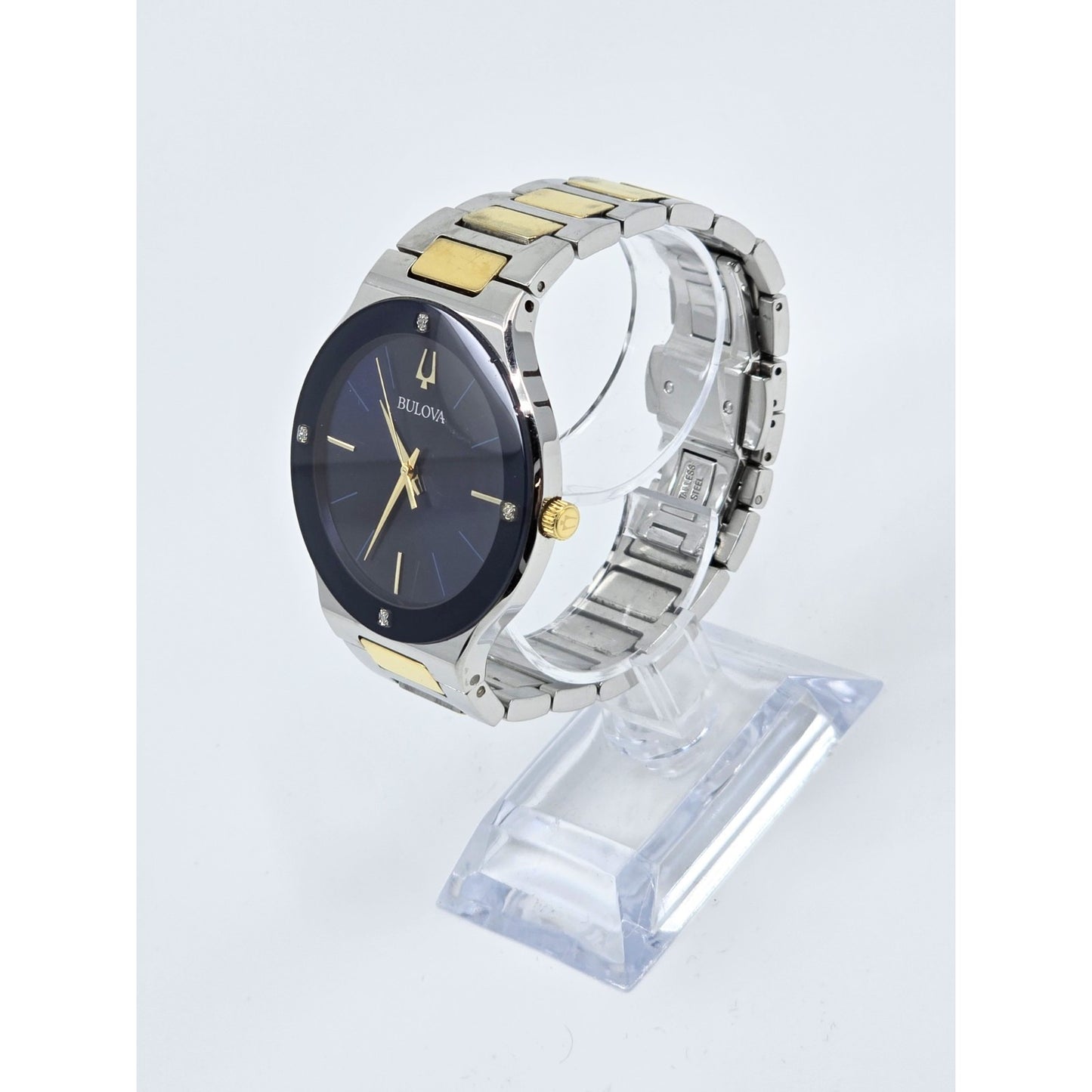 Bulova Men's Futuro Two-Tone Blue Dial Stainless Steel 43mm Watch 98E117