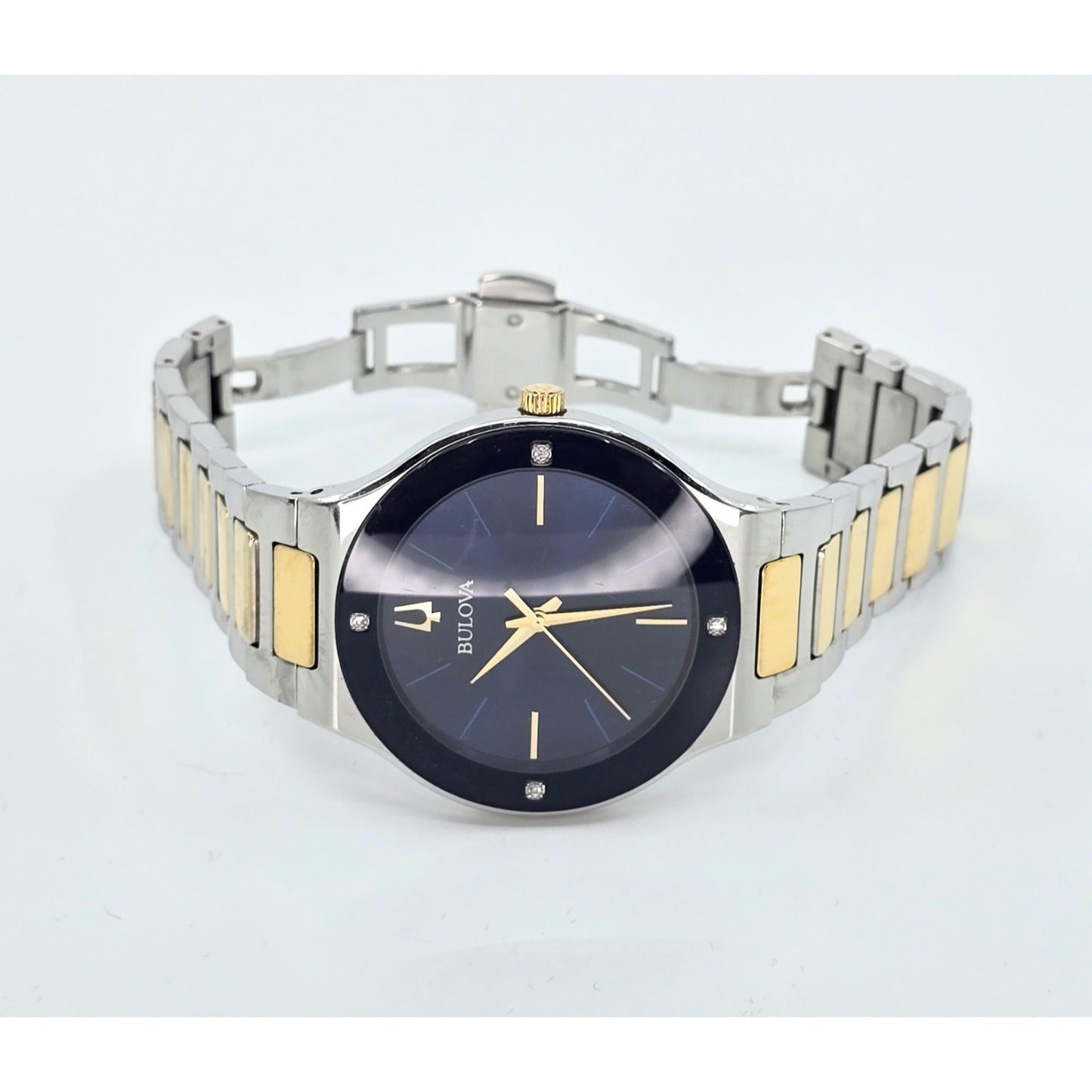 Bulova Men's Futuro Two-Tone Blue Dial Stainless Steel 43mm Watch 98E117