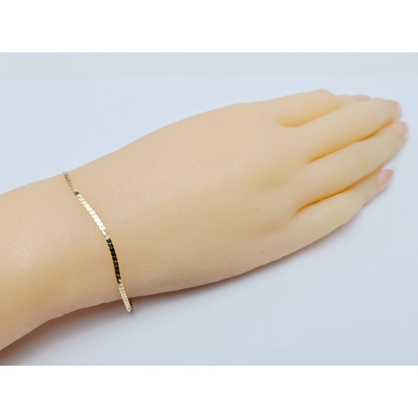 14K Yellow Gold Serpentine Link Chain Bracelet