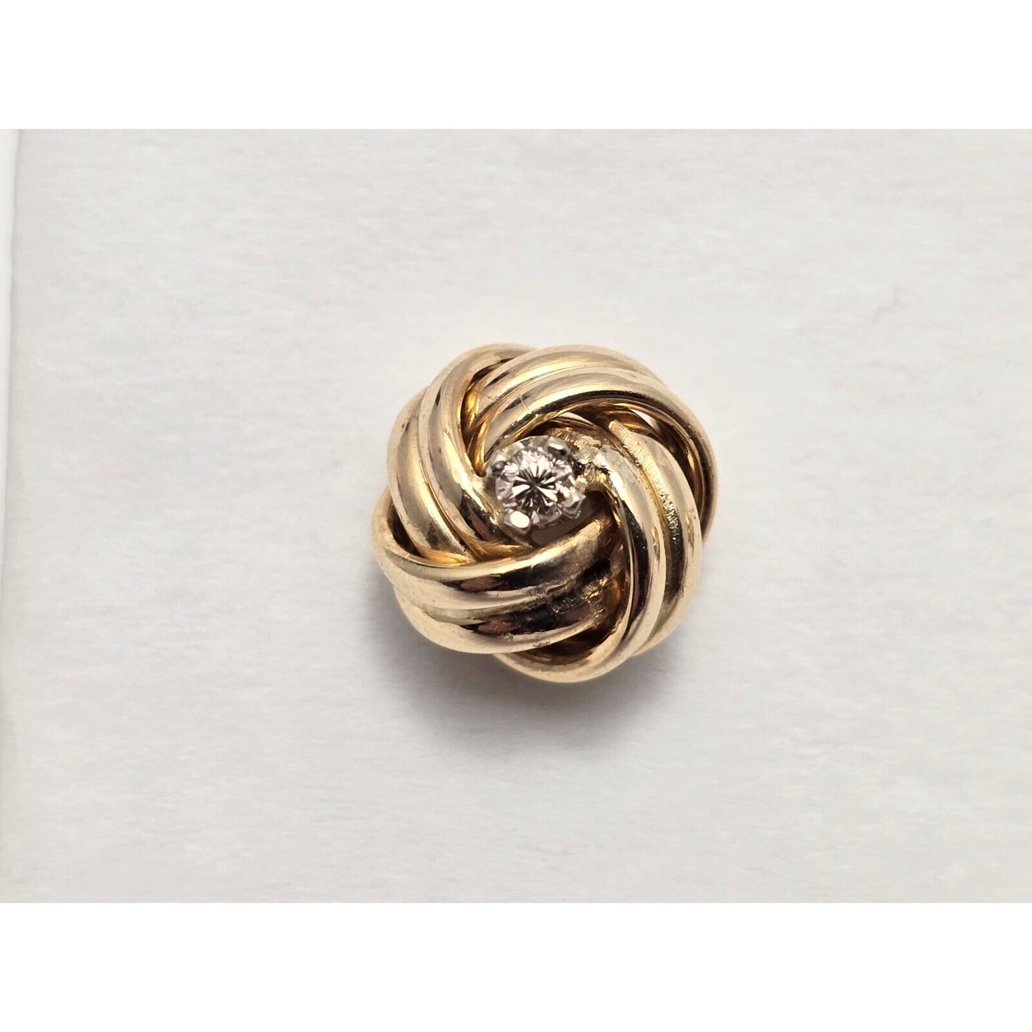 14K Yellow Gold Twist Knot Diamond Stud Earrings