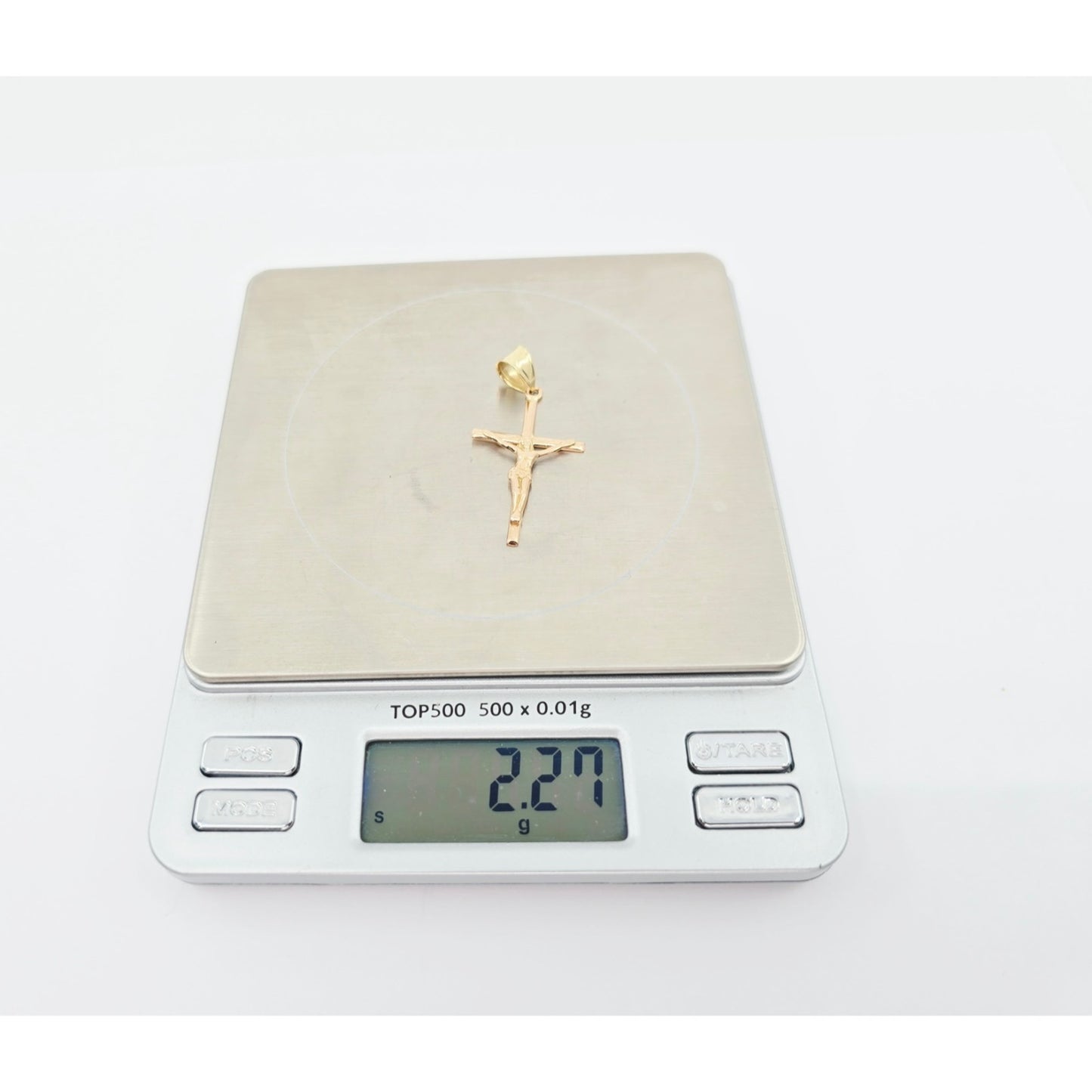 14K Rose Gold Jesus on Cross Charm Pendant