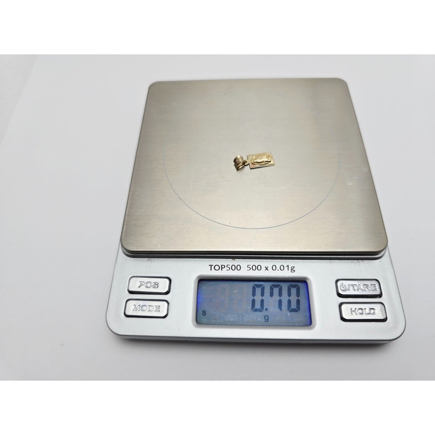 14K Yellow Gold Rectangle Saint Mary Charm Pendant