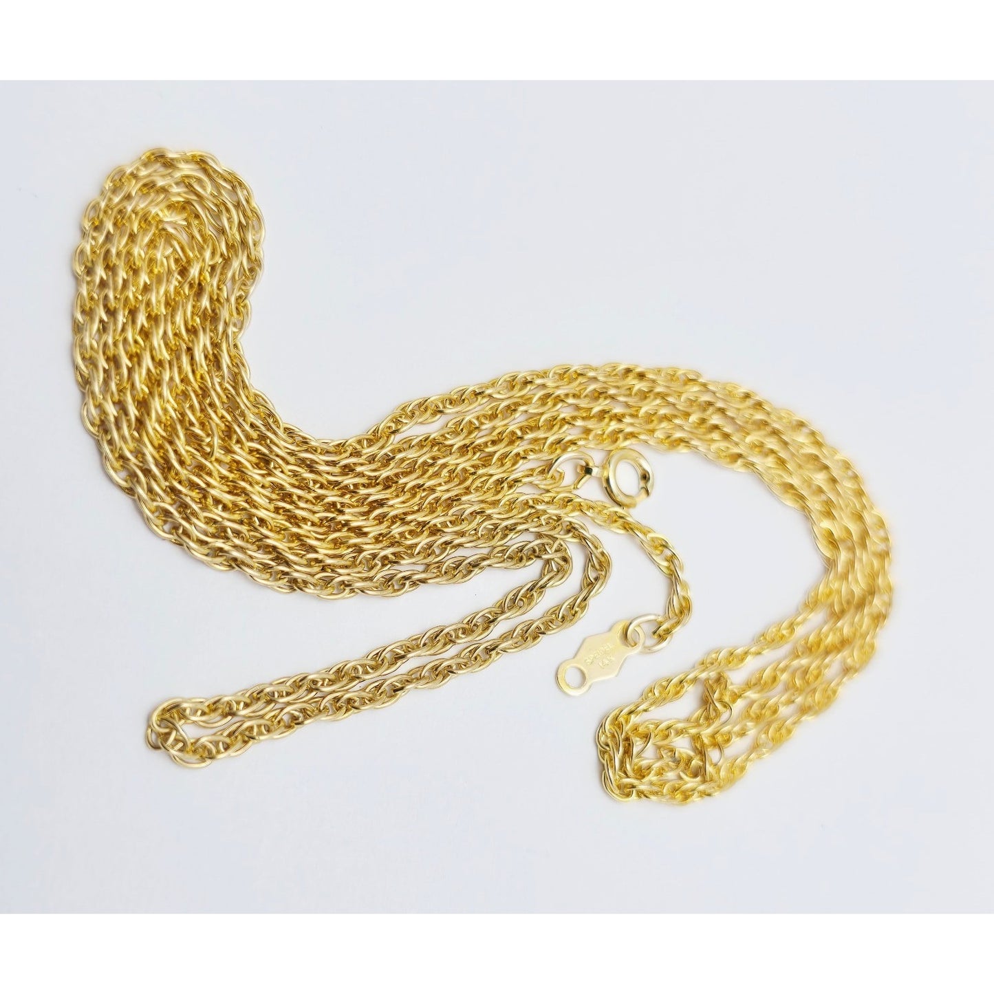 14K Yellow Gold Rope Mesh Link Chain Necklace
