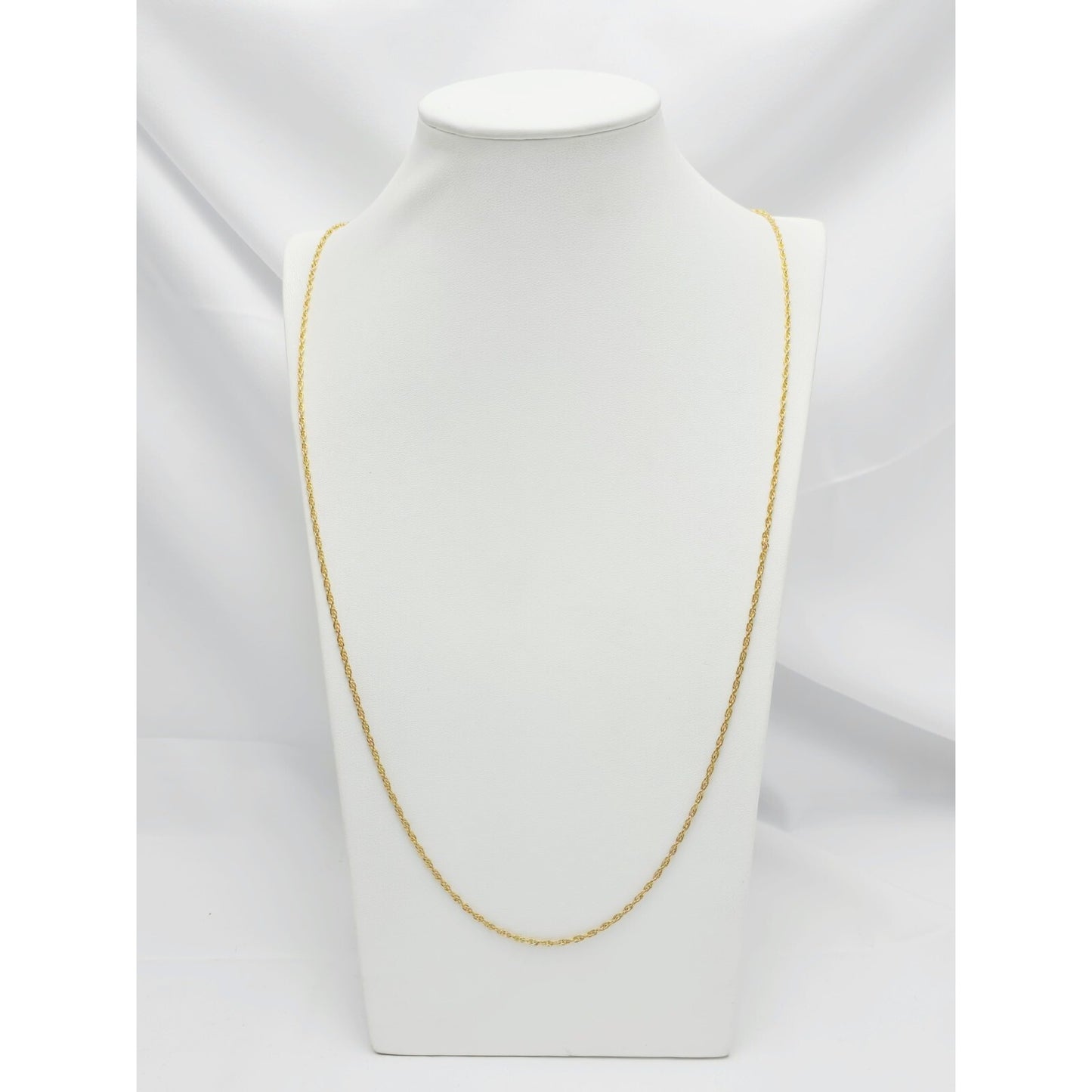 14K Yellow Gold Rope Mesh Link Chain Necklace