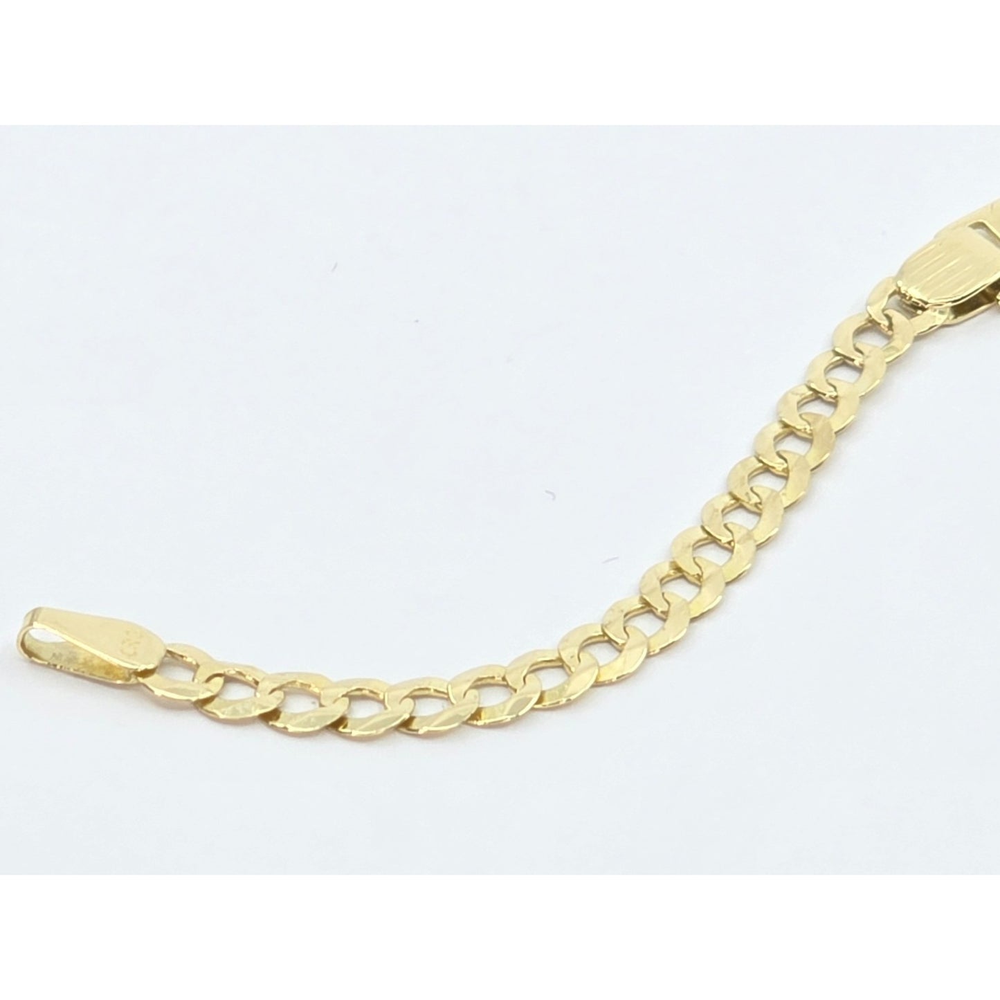 14K Yellow Gold Cuban Link ID Bracelet
