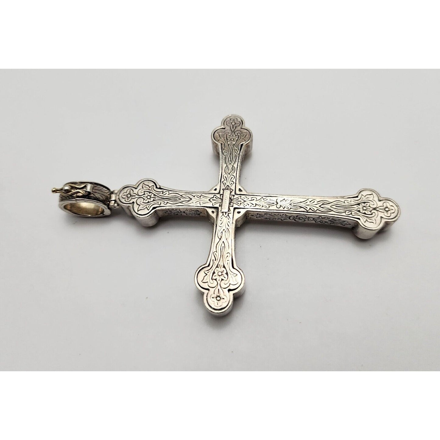 Konstantino 18K Gold Sterling Silver Garnet Tourmaline Topaz Cross Charm Pendant