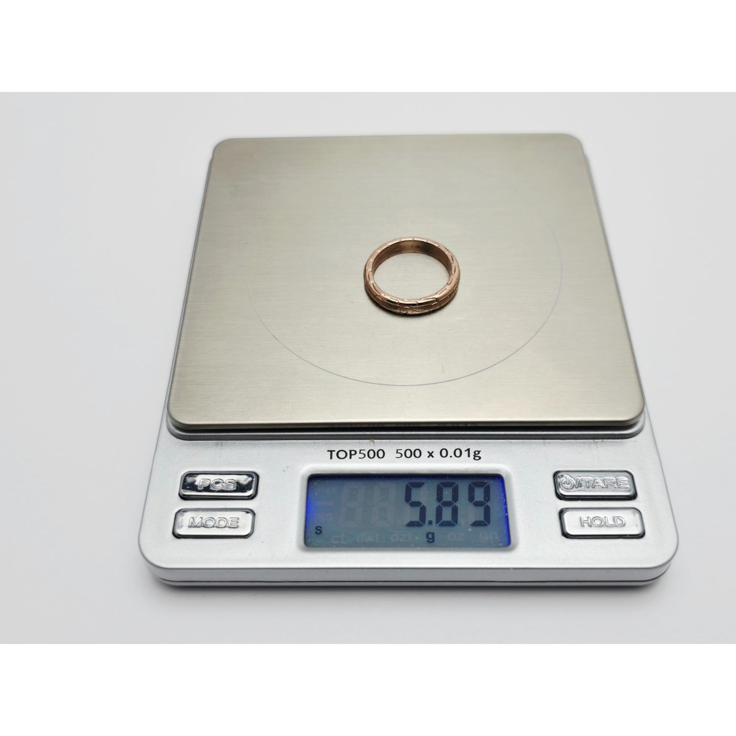 14K Rose Gold Textured Wedding Ring Band