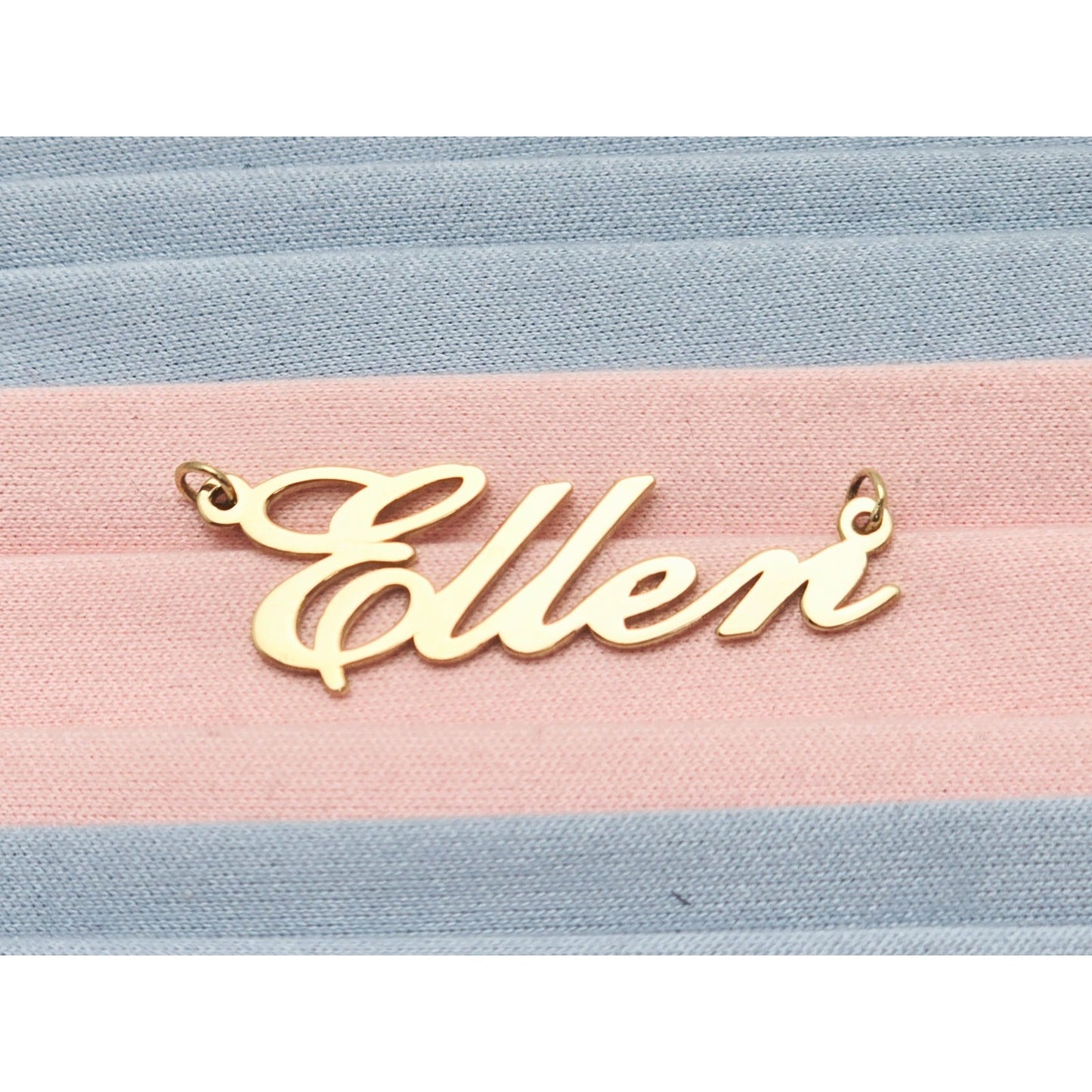 14K Yellow Gold Name Initial " Ellen " Charm Pendant