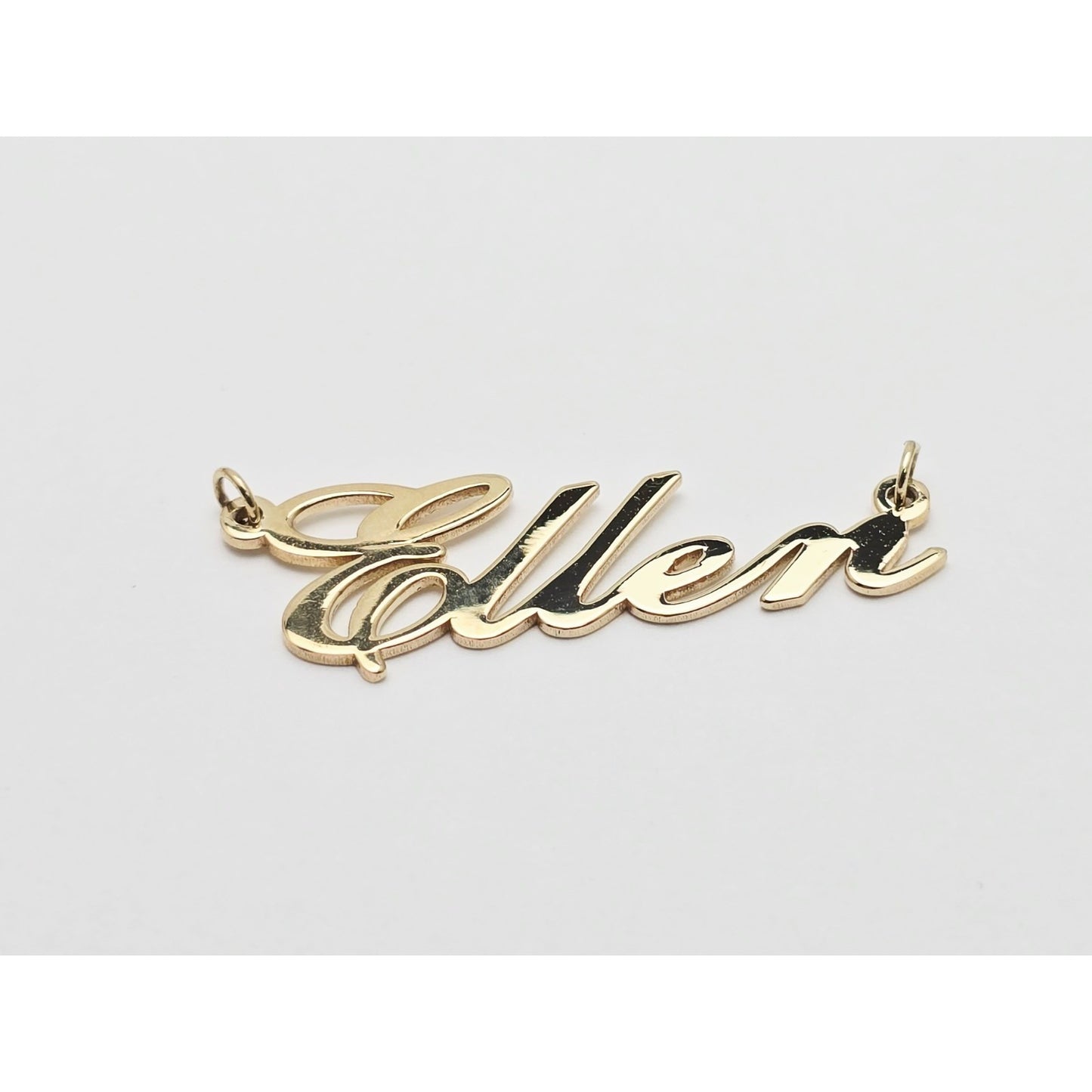 14K Yellow Gold Name Initial " Ellen " Charm Pendant