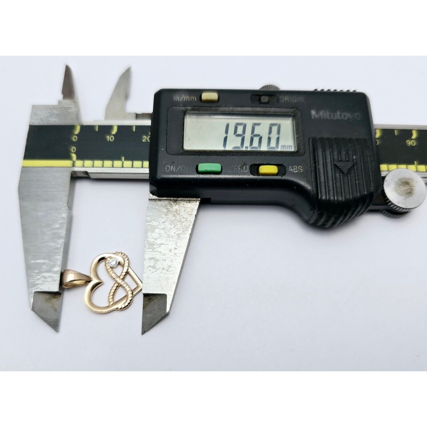 14K Rose Gold Open Heart Infinity CZ Charm Pendant