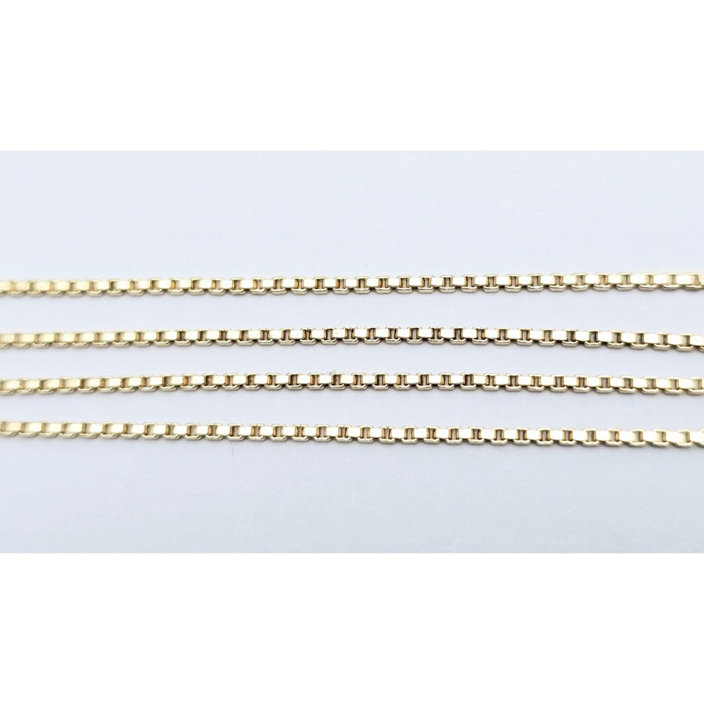 14K Yellow Gold Box Link Chain Choker Necklace