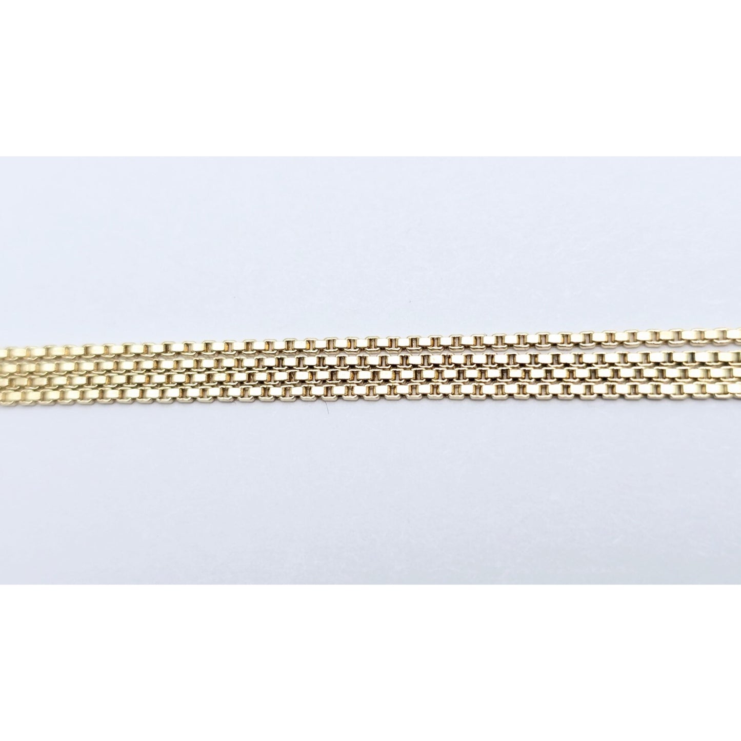 14K Yellow Gold Box Link Chain Choker Necklace