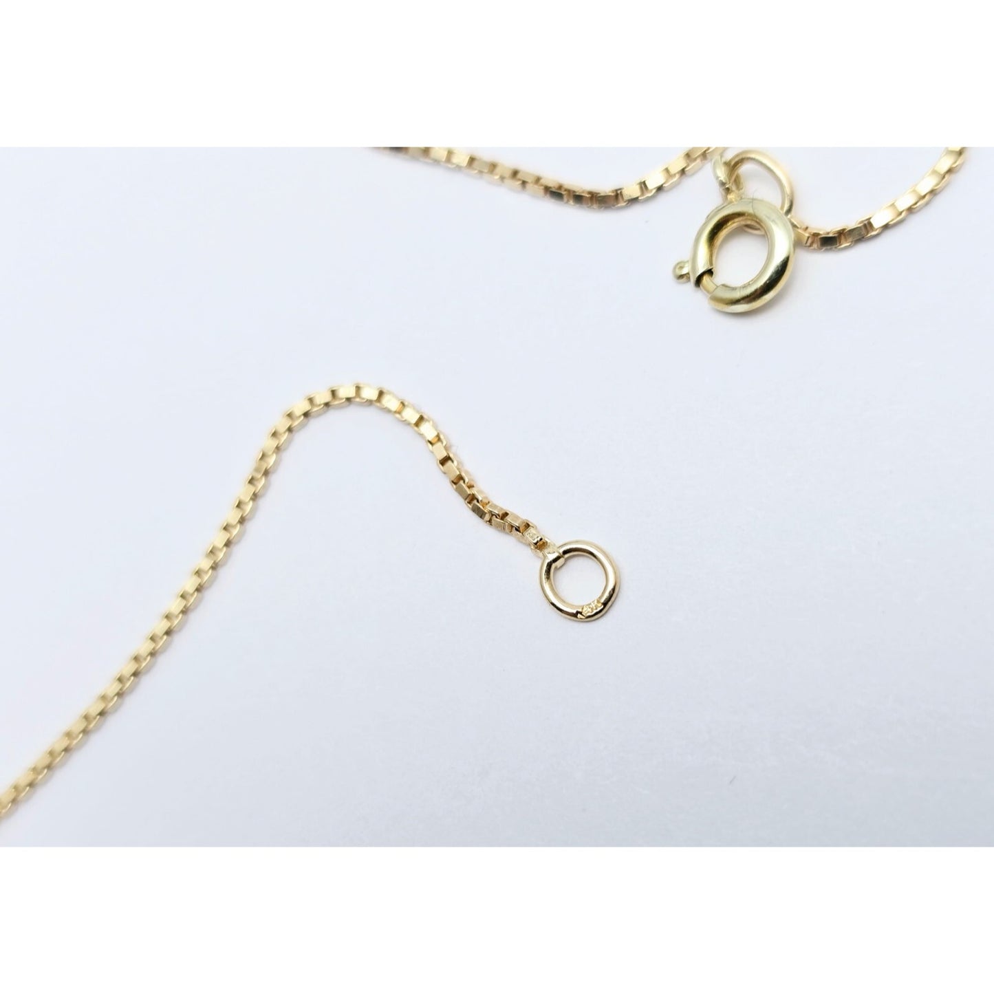 14K Yellow Gold Box Link Chain Choker Necklace