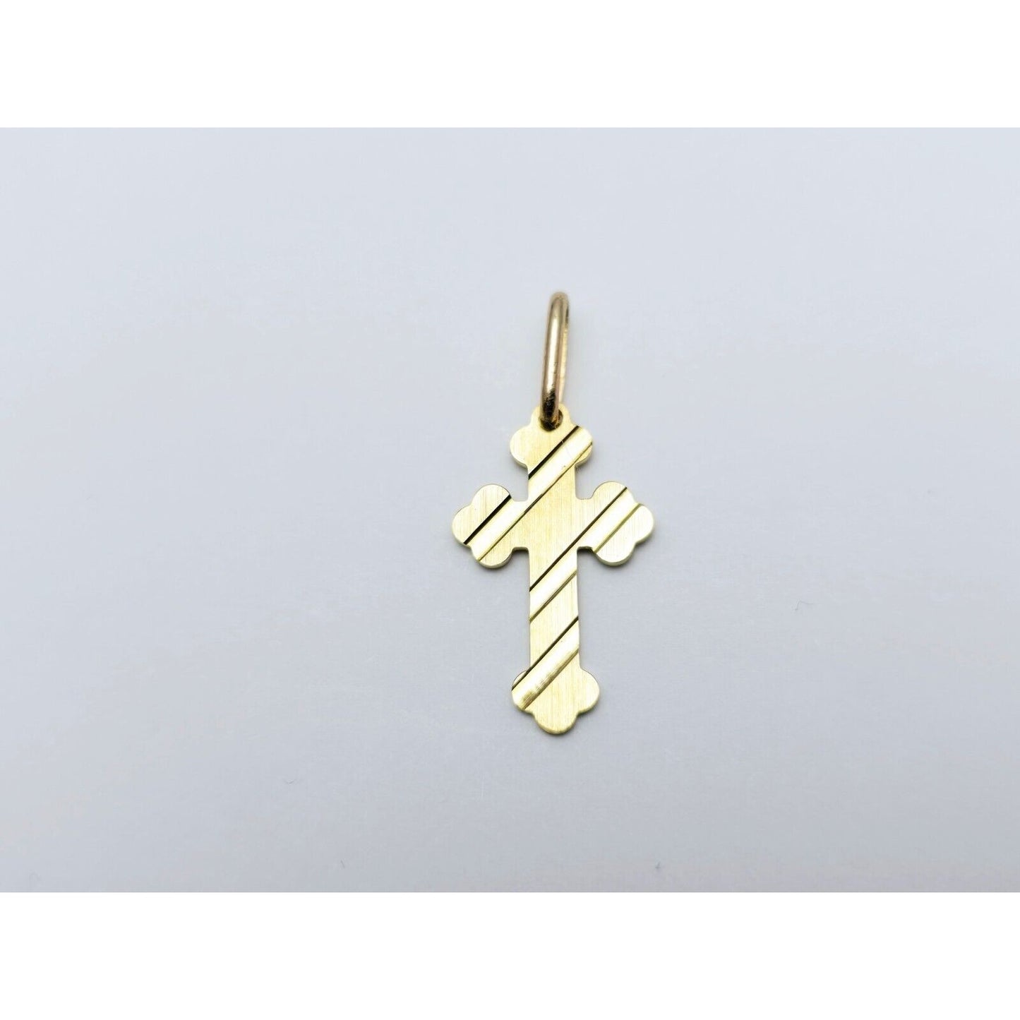 14K Yellow Gold Religious Italy Made Cross Charm Pendant