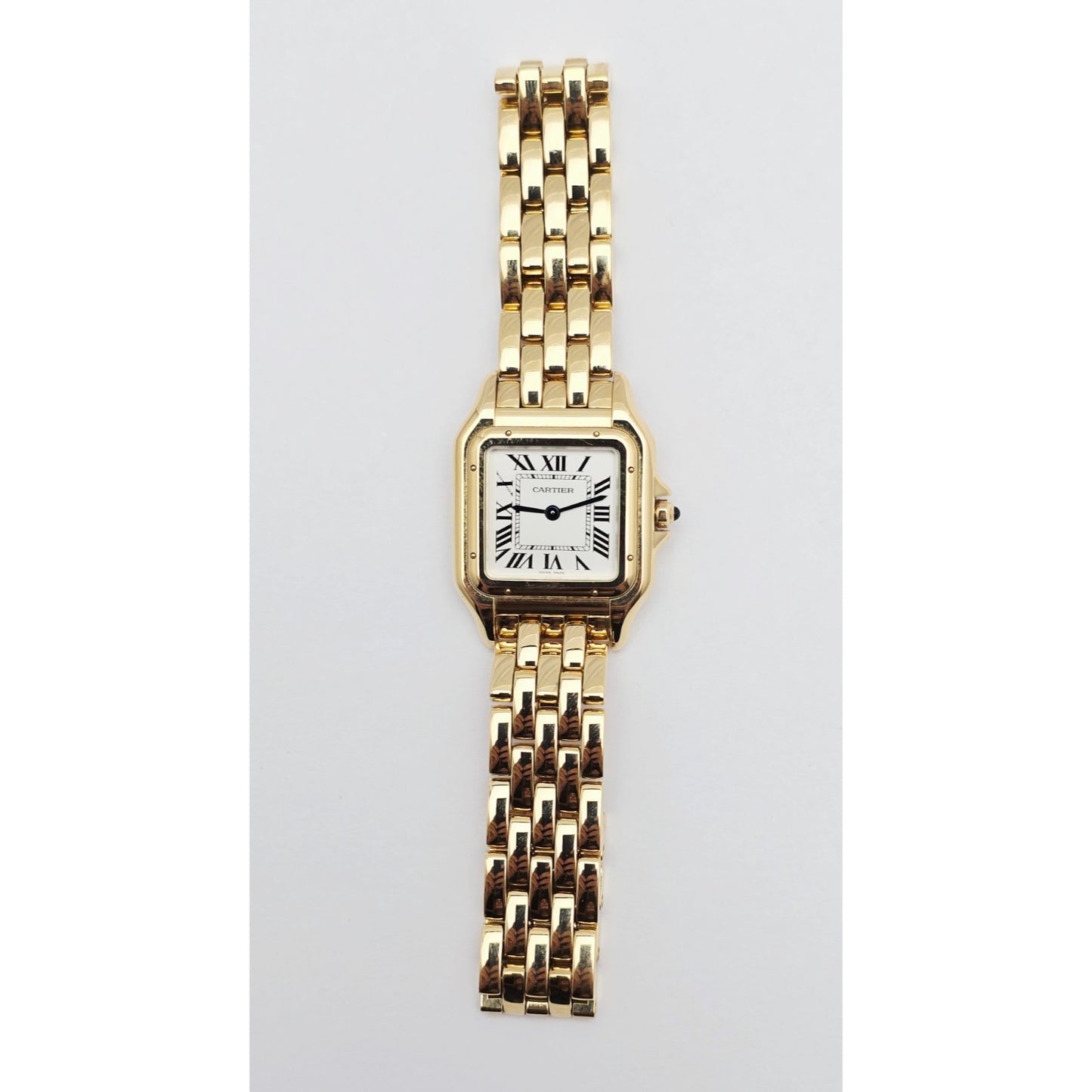 Cartier Panthere 18k Yellow Gold 27mm Silver Roman Dial WGPN0009 4014 Watch