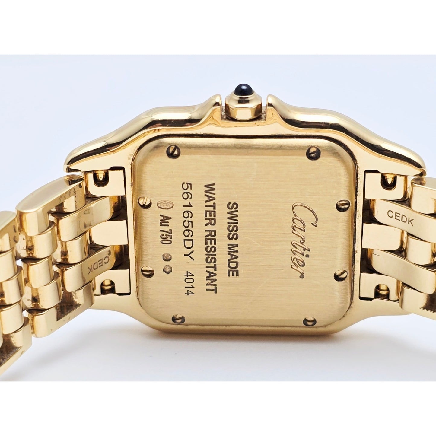 Cartier Panthere 18k Yellow Gold 27mm Silver Roman Dial WGPN0009 4014 Watch